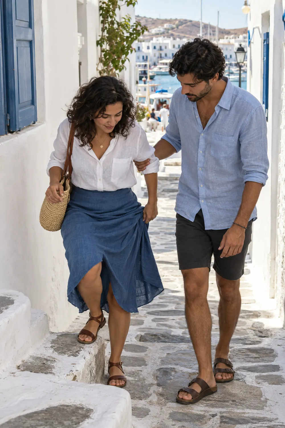 AI-generated Paros pre-wedding concept sample