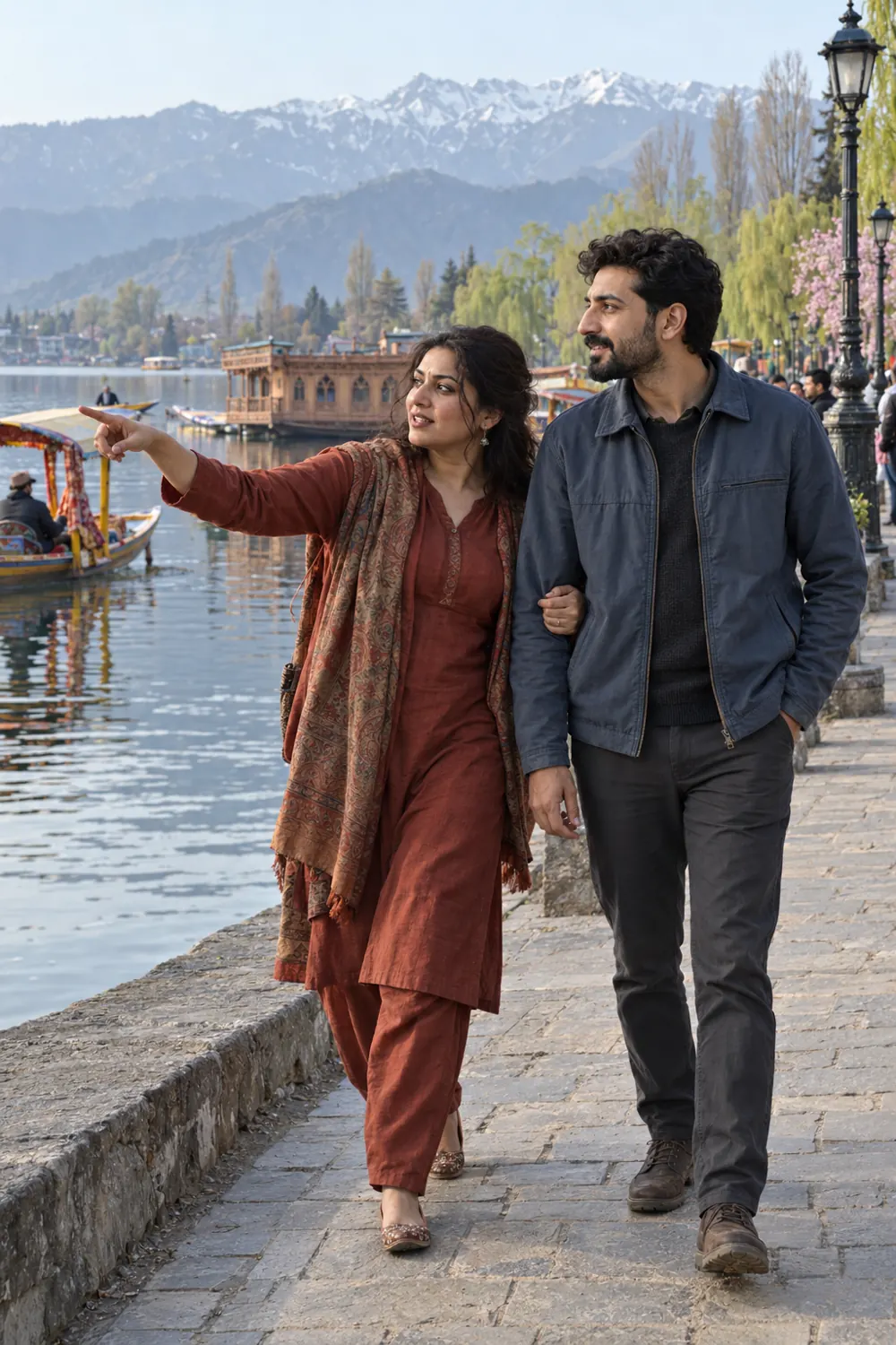 AI-generated Srinagar pre-wedding concept sample